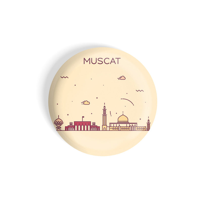 dhcrafts Round Fridge Magnet Brown Color Muscat Glossy Finish Design Pack of 1 (58 mm)